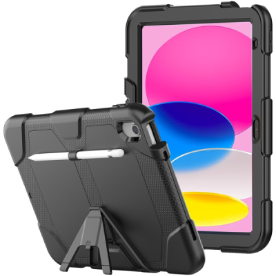 Apple iPad 11 2025 / iPad 10.9 2022 Reinforced Protection Case - Black - Back | Priedai.lt