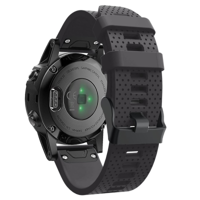 Wave smart watch Garmin Fenix 5S Plus hard silicone (TPU) black bracelet | Priedai.lt