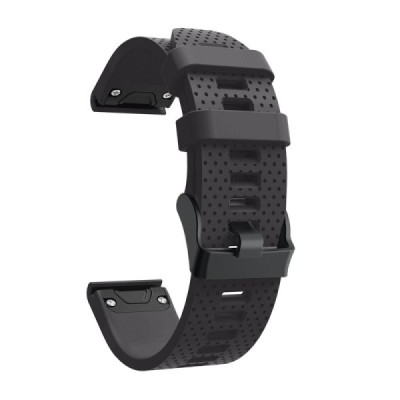 Wave smart watch Garmin Fenix 5S Plus hard silicone (TPU) black bracelet | Priedai.lt