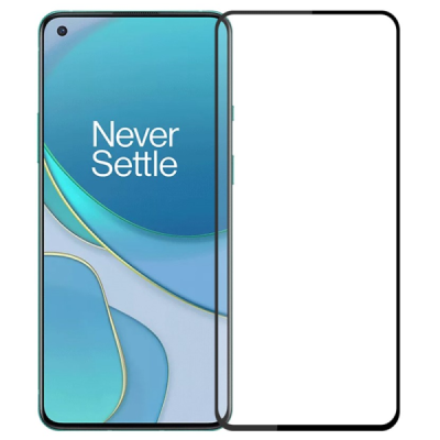 OnePlus 8T "Mofi" 9H Tempered Glass reinforced protection black full coverage screen protector |Priedai.lt