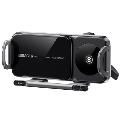 ''ESSAGER'' Magnetic black car phone holder/charger (15W) | Priedai.lt