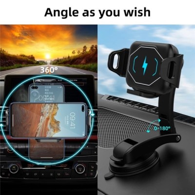 "Shantou" magnetic black car phone holder (by the window) | Priedai.lt