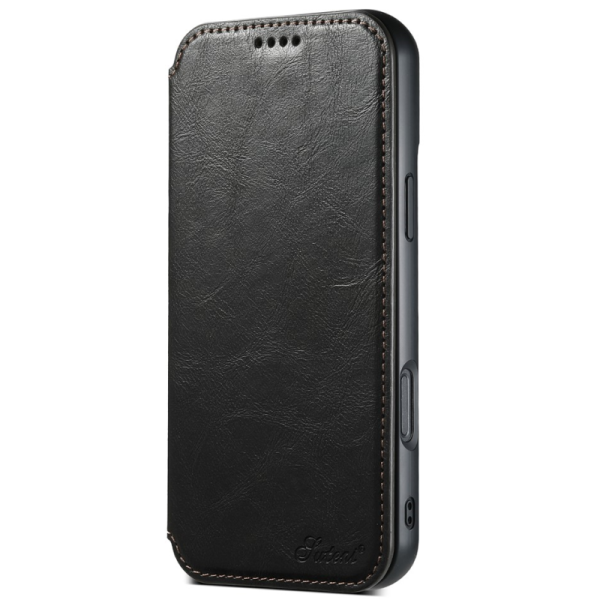 "Suteni" MagSafe flip book case - Black (iPhone 16 Pro)