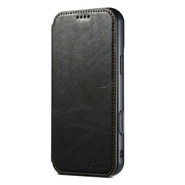"Suteni" MagSafe flip book case - Black (iPhone 16 Pro Max)