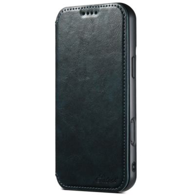 Apple iPhone 16 Pro Max "Suteni" MagSafe blue leather flip case - book | Priedai.lt