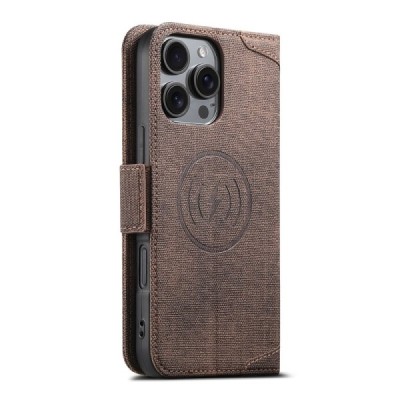 Apple iPhone 16 Pro Max „SUTENI“ MagSafe Retro Solid Flip Case Book - Brown | Priedai.lt