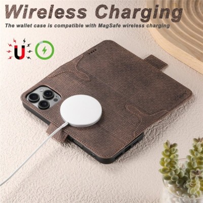 Apple iPhone 16 Pro Max „SUTENI“ MagSafe Retro Solid Flip Case Book - Brown | Priedai.lt