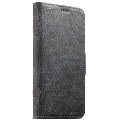 Apple iPhone 16 Pro „SUTENI“ MagSafe Retro Solid Flip Case Book - Black | Priedai.lt