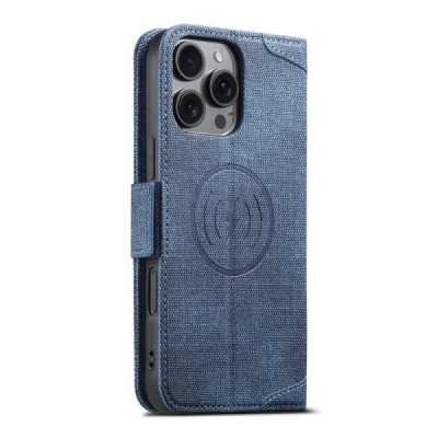 Apple iPhone 16 Pro „SUTENI“ MagSafe Retro Solid Flip Case Book - blue | Priedai.lt