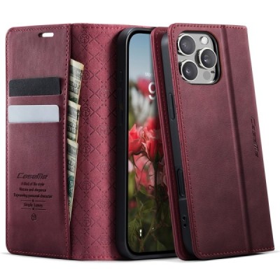 Apple iPhone 16 Pro Max CaseMe Retro Skin Case Book - burgundy | Priedai.lt