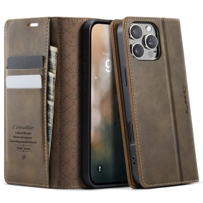 Apple iPhone 16 Pro Max CaseMe Retro Skin Case Book - Brown | Priedai.lt