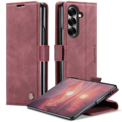 Samsung Galaxy Fold7 CaseMe Retro Solid Flip Case Book - Burgundy | Priedai.lt