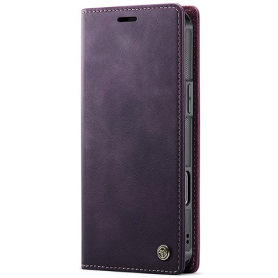 Apple iPhone 16 Pro Max CaseMe Leather Magsafe flip 2-in-1 Purple leather case - book | Priedai.lt