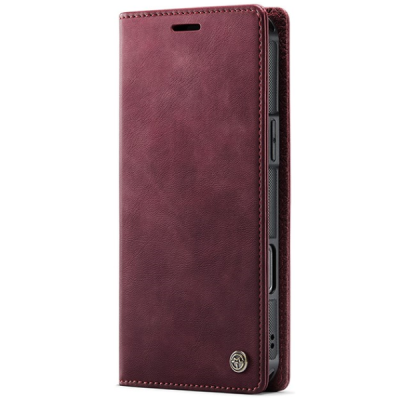 Apple iPhone 16 Pro Max CaseMe Leather Magsafe flip 2-in-1 burgundy leather case - book | Priedai.lt