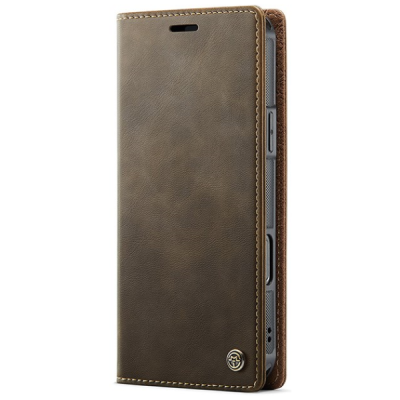 Apple iPhone 16 Pro Max CaseMe Leather Magsafe flip 2-in-1 Brown leather case - book | Priedai.lt