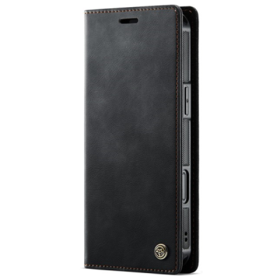 Apple iPhone 16 CaseMe Leather Magsafe flip 2-in-1 black leather case - book | Priedai.lt