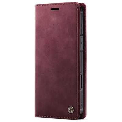 Apple iPhone 16 CaseMe Leather Magsafe flip 2-in-1 burgundy leather case - book | Priedai.lt
