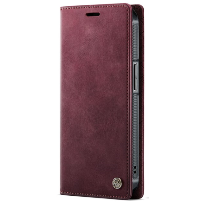 „CaseMe“ MagSafe Leather 2-in-1 Flip Case - burgundy (iPhone 17e / 16e)