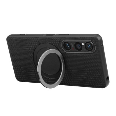 Sony Xperia 1 VI "ViLi" TCY Carbon MagSafe Kickstand Black Case - Back | Priedai.lt