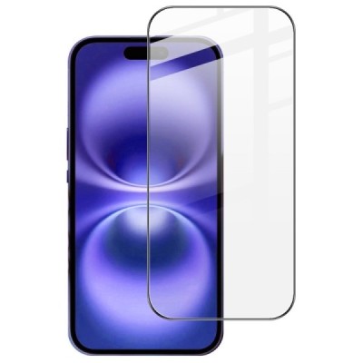 Apple iPhone 17 Pro Max "IMAK" Tempered Glass reinforced protection black full coverage protective screen glass | Priedai.lt