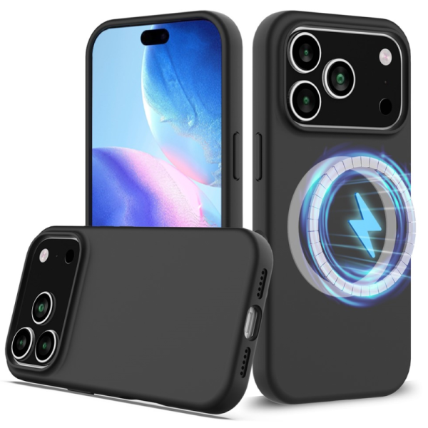 "Shell" MagSafe Hard Silicone (TPU) Case Cover - Black (iPhone 17 Pro Max)