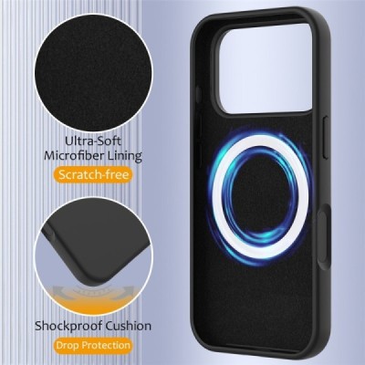 Apple iPhone 17 Pro Max "Shell" MagSafe Hard Silicone TPU Black  Case Cover - Back | Priedai.lt