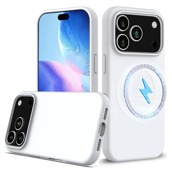 "Shell" MagSafe Hard Silicone (TPU) Case Cover - white (iPhone 17 Pro Max)