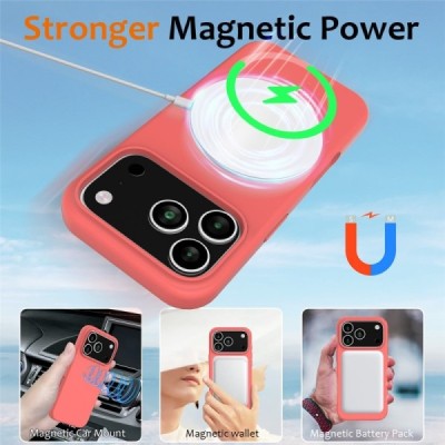 Apple iPhone 17 Pro Max "Shell" MagSafe Hard Silicone TPU pink Case Cover - Back | Priedai.lt
