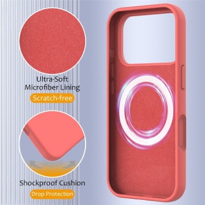 Apple iPhone 17 Pro Max "Shell" MagSafe Hard Silicone TPU pink Case Cover - Back | Priedai.lt