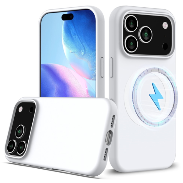 "Shell" MagSafe Hard Silicone (TPU) Case Cover - white (iPhone 17 Pro)
