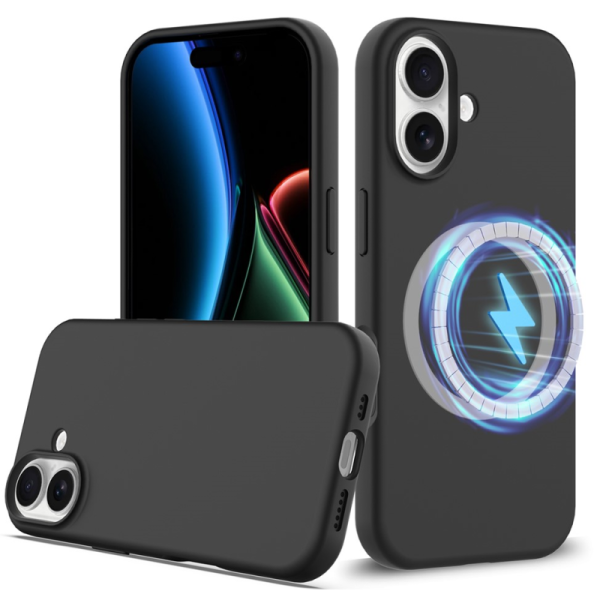 "Shell" MagSafe Hard Silicone (TPU) Case Cover - Black (iPhone 17)