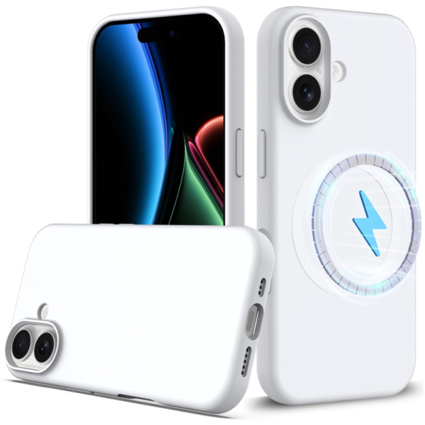 "Shell" MagSafe Hard Silicone (TPU) Case Cover - white (iPhone 17)