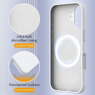 Apple iPhone 17 "Shell" MagSafe Hard Silicone TPU White Case Cover - Back | Priedai.lt