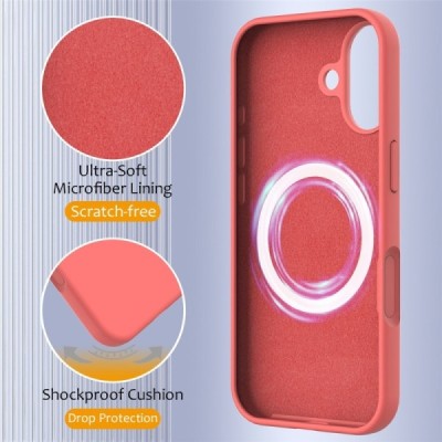 Apple iPhone 17 "Shell" MagSafe Hard Silicone TPU pink Case Cover - Back | Priedai.lt