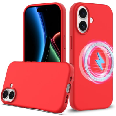 Apple iPhone 17 "Shell" MagSafe Hard Silicone TPU red Case Cover - Back | Priedai.lt