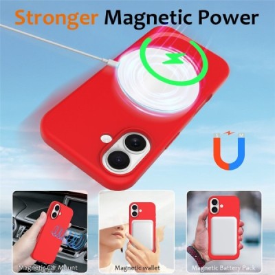 Apple iPhone 17 "Shell" MagSafe Hard Silicone TPU red Case Cover - Back | Priedai.lt