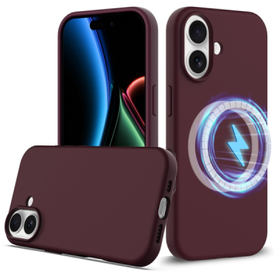 Apple iPhone 17 "Shell" MagSafe Hard Silicone TPU Burgundy Case Cover - Back | Priedai.lt