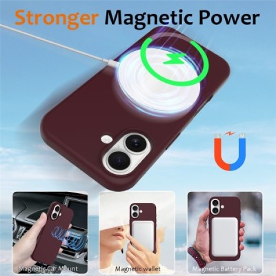 Apple iPhone 17 "Shell" MagSafe Hard Silicone TPU Burgundy Case Cover - Back | Priedai.lt