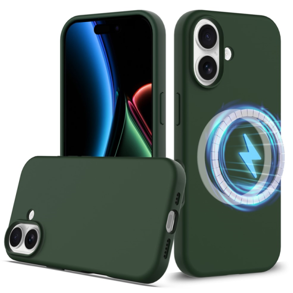 "Shell" MagSafe Hard Silicone (TPU) Case Cover - dark green (iPhone 17)