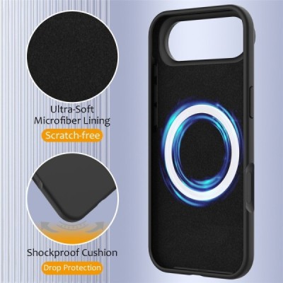 Apple iPhone Air "Shell" MagSafe Hard Silicone TPU Black  Case Cover - Back | Priedai.lt