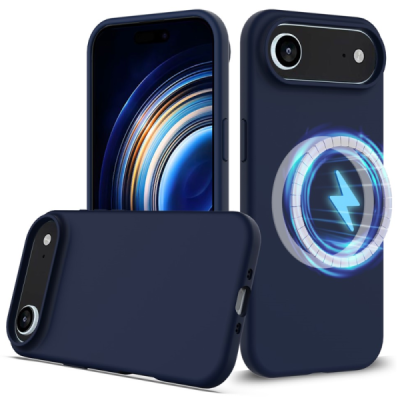 Apple iPhone Air "Shell" MagSafe Hard Silicone TPU Dark Blue Case Cover - Back | Priedai.lt