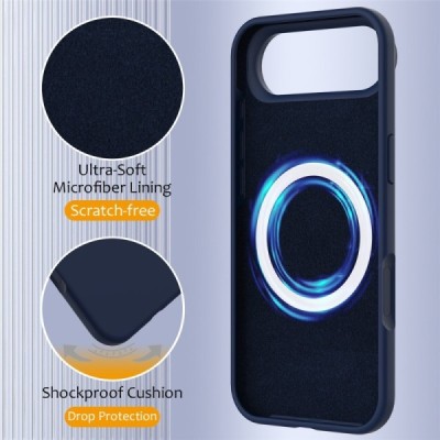 Apple iPhone Air "Shell" MagSafe Hard Silicone TPU Dark Blue Case Cover - Back | Priedai.lt