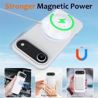 Apple iPhone Air "Shell" MagSafe Hard Silicone TPU White Case Cover - Back | Priedai.lt