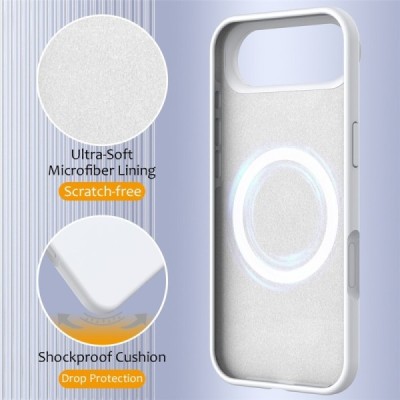 Apple iPhone Air "Shell" MagSafe Hard Silicone TPU White Case Cover - Back | Priedai.lt