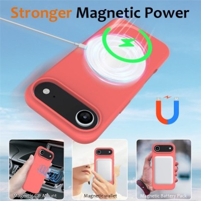 Apple iPhone Air "Shell" MagSafe Hard Silicone TPU pink Case Cover - Back | Priedai.lt