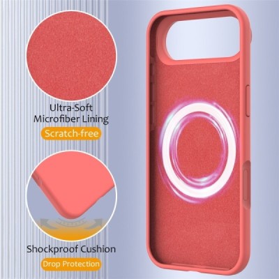 Apple iPhone Air "Shell" MagSafe Hard Silicone TPU pink Case Cover - Back | Priedai.lt