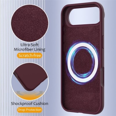 Apple iPhone Air "Shell" MagSafe Hard Silicone TPU Burgundy Case Cover - Back | Priedai.lt