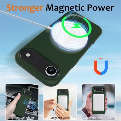 Apple iPhone Air "Shell" MagSafe Hard Silicone TPU Dark green Case Cover - Back | Priedai.lt