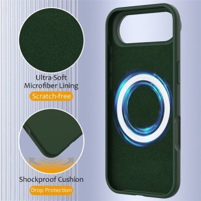 Apple iPhone Air "Shell" MagSafe Hard Silicone TPU Dark green Case Cover - Back | Priedai.lt