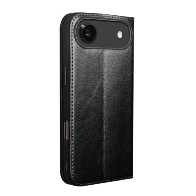 Apple iPhone Air "QIALINO" flip-up leather case cover - black | Priedai.lt